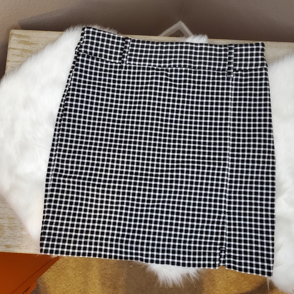 Forever 21 Gingham Stretchy Mini Pencil Skirt Sz M
